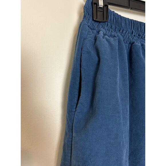 TG.U Blue Corduroy Wide Leg Pants Made In Italy Size Small - Picture 3 of 7